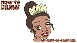 How to draw Disney Princess Tiana - Easy step-by-step drawing tutorial