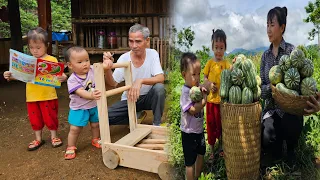 Harvesting pumpkins to sell - Grandfather digging bamboo shoots - a surprise gift for his grandchild