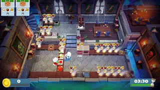 [Overcooked 2: Level 3-1] 2-Player Former World Record Score: 3512