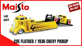 COE Flatbed w/1935 Chevy Pickup - By MAISTO - [Showcase 1/64]