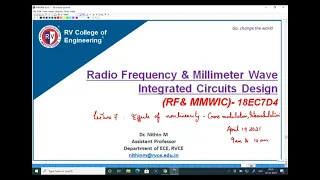 Lecture 8 Effects of Nonlinearity Intermodulation IP3 | Unit 1: Nonlinearity and Noise