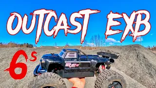 Arrma Outcast EXB 6s spicy rip, chill beats at Hamburger Hill + Mini Outcast 6s