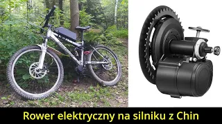 Tani rower elektryczny MTB: silnik TSDZ2B i bateria od Chińczyka, konwersja roweru na elektryczny.