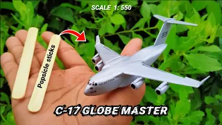 How to make a C-17 GLOBEMASTER Aircraft miniature | from ice cream sticks