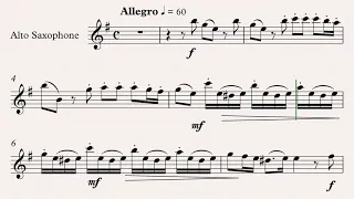 Гендель Г. Соната №1 2ч. Allegro - видеоминусовка и ноты для саксофона-альта, темп 60