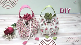 DIY Cute Drawstring Bag With Handle/ Sewing Tutorial / You Can make It