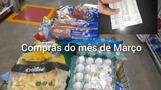 Compras do mês de março(2024)...Reposição apenas do que estava faltando