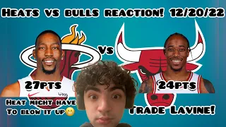 TRADE LAVINE! CHICAGO BULLS VS MIAMI HEAT 12/20/22 FULL HIGHLIGHTS REACTION!