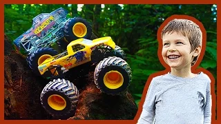 Toy Monster Trucks Go Hiking