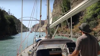 Corinth Canal transit, our first crew & sailing the Saronic and Cyclades Islands, Greece (Ep 4)