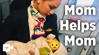 Flight attendant nurses passenger’s baby