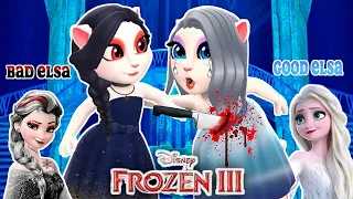 My Talking Angela 2 | Bad Elsa killed Good Elsa | New editorial 🖤 Good vs bad 😞 Cosplay frozen Queen