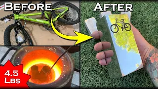 Casting A HUGE Aluminum Ingot From A Bicycle - Bullion Bicycle Bar - Melt Aluminum At Home