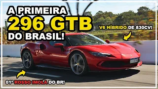 Encontrei a PRIMEIRA FERRARI 296 GTB rodando no BRASIL! V6 biturbo híbrido de 830cv!