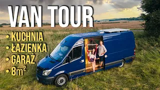 Prezentacja kampera Van Tour 🚍 łazienka, kuchnia, baza Mercedes Sprinter | Van life Polska