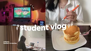 days of studying, eating, cooking microwave cuisine 🧋college student vlog