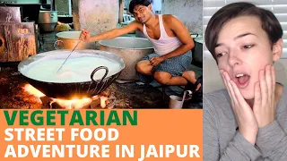 HUUUGE Indian Street Food ADVENTURE in Jaipur, India | BEST VEGETARIAN Street Food | REACTION!