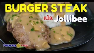 Jollibee Inspired Burger Steak Recipe with Mushroom Gravy (Filipino Salisbury Steak)