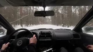 Subaru impreza quick snow forest ride POV