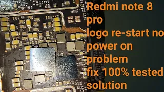 redmi note 8 pro logo restart no power on problem  fix 100% tested solution