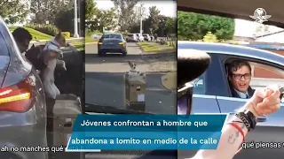 Hombre abandona a un perrito, queda grabado y lo niega