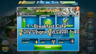 Cooking Fever - Breakfast Cafe Level 1-40 (3 Stars) Fully Upgraded New Version