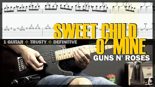 Sweet Child o' Mine 🔥 Guitar Cover Tab | Solo Lesson | Backing Track with Vocals 🎸 GUNS N' ROSES