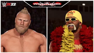 W2K22 / Title - No Holds Barred Match / Hulk Hogan vs Brock Lesnar