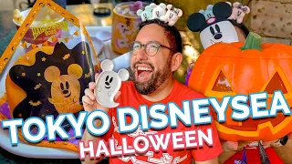 A Day at Tokyo DisneySea for Halloween 2023 Eating Food!