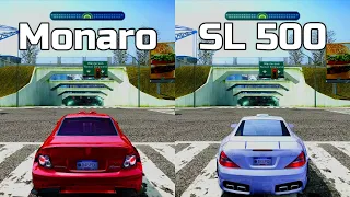 NFS Most Wanted: Vauxhall Monaro VXR vs Mercedes SL 500 - Drag Race