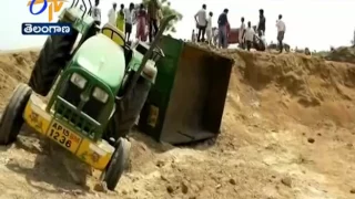 Tractor Slides from Road | One Dead, 6 Injured | Karimnagar Dist