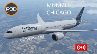 Prepar3dv5.3 Lufthansa first B787! Munich to Chicago LH436 B787-9 VATSIM