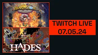 (Twitch Live 07.05.24) "Hearthstone Battlegrounds, 6k MMR struggle continues" - "HADES | Episode #4"