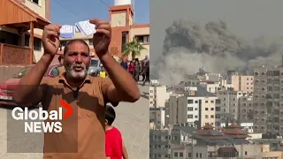 "We will not leave": Gazans question Israeli evacuation leaflets amid military barrage
