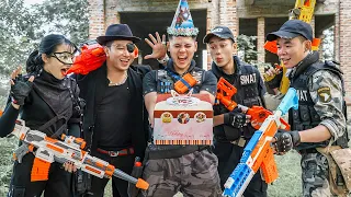 Nerf Guns War : Mighty Police Of SEAL TEAM Attack Leader Black Of Dangerous Team Criminals