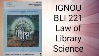 Five Law of Library Science By Dr. S.R. Ranganathan - IGNOU BLIS - 221