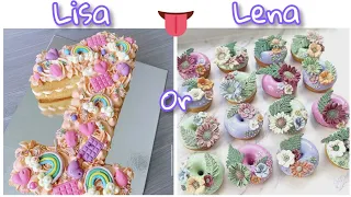 LISA OR LENA 💖 [ FOOD AND SWEETS ] Cake 🎂 or Donut 🍩