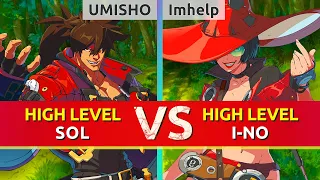 GGST ▰ UMISHO (Sol) vs Imhelp (I-No). High Level Gameplay