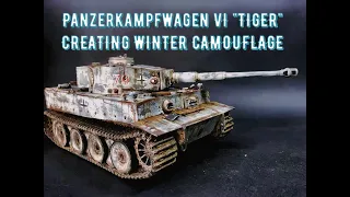 Tiger 1 tank model - Creation of winter camouflage (Zvezda) -  Создание зимнего камуфляжа