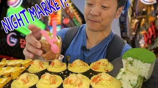 Korean NIGHT MARKET Food Tour in Seoul South Korea!