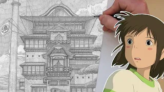 Spirited Away (Bathhouse) Pencil Drawing Timelapse ✏️👻