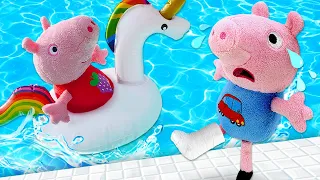 Les accidents de Peppa Pig et son frère George. Vidéos en français avec jouets pour enfants