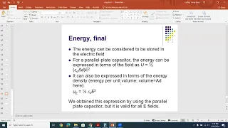 Energy stored in capacitors