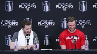 Matthew Tkachuk & Sasha Barkov, Panthers Postgame - Game 7: Florida 4, Boston Bruins 3 (OT)