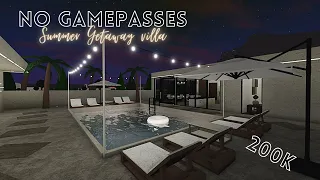 No Gamepasses Summer Getaway Villa | Bloxburg SpeedBuild