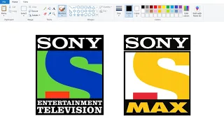 How To Draw SONY MAX / SONY TV Logo using Simple Paint Program| Drawing Sony Max Logo in easy steps.