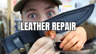 Repairing and Restoring a Client's Broken Knife Sheath - [ Leathercraft ]