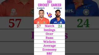 Taskin Ahmed Vs Mohammed Siraj- Bowling Comparison In ODI Cricket || #shorts #sportstravel