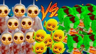 50 СЛЕНДИПУЗИКОВ БЕЗ НОГ VS 50 БЕЗГОЛОВЫХ ТЕЛЕПУЗИКОВ ! - Slendytubbies 3 Multiplayer Sandbox