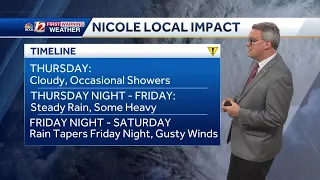 T.S. Nicole forecast clip